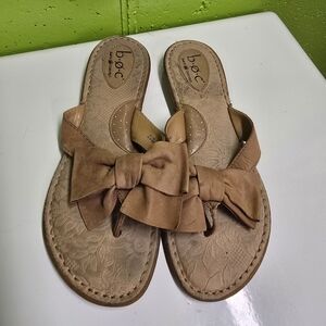 b.o.c. Women's Brown Sandals with Bow Accent